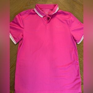 Nike Bright Pink Polo with White Accents